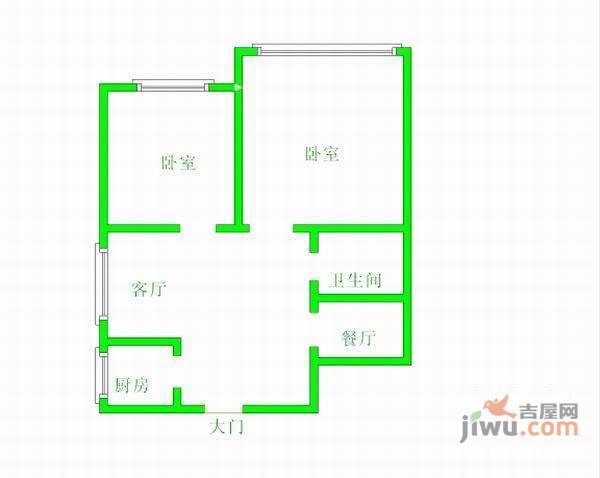 荣盛阿尔卡迪亚开阳苑2室2厅1卫106㎡户型图