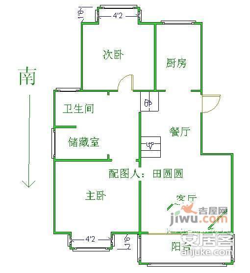 荣盛阿尔卡迪亚开阳苑3室2厅1卫120㎡户型图