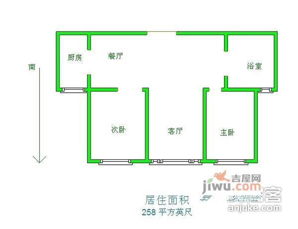 荣盛阿尔卡迪亚开阳苑2室2厅1卫106㎡户型图