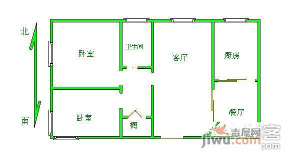 荣盛阿尔卡迪亚开阳苑2室2厅1卫106㎡户型图