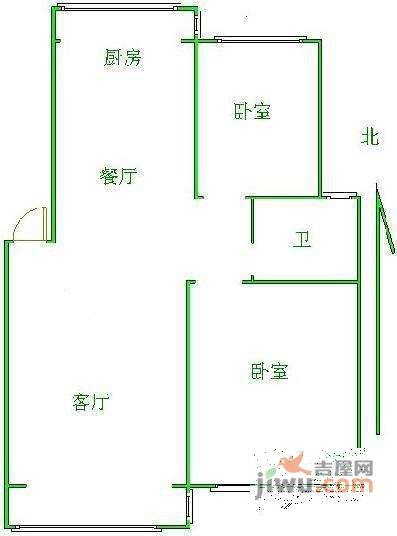 旭日华庭2室2厅1卫108㎡户型图