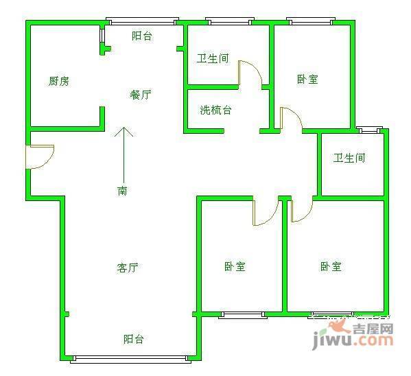 旭日华庭3室2厅2卫160㎡户型图