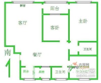 旭日华庭3室2厅1卫188㎡户型图