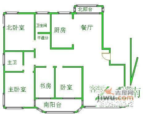 旭日华庭4室2厅2卫194㎡户型图