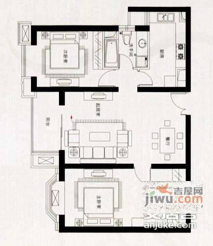 万科光明城市东苑2室1厅1卫101㎡户型图