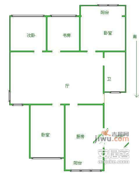 黄埔花园4室2厅2卫158㎡户型图