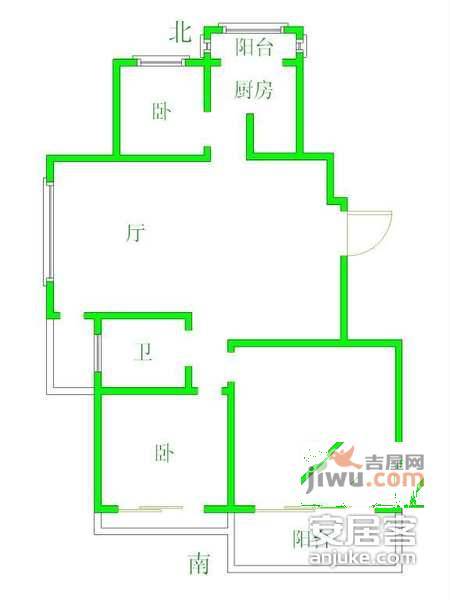 天地新城天枢座3室2厅1卫户型图