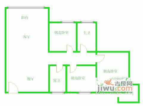 阳光锦绣阁3室2厅2卫户型图