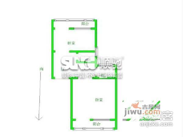 山西南村2室1厅1卫户型图