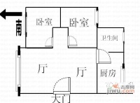谭桥公寓西园2室1厅1卫户型图