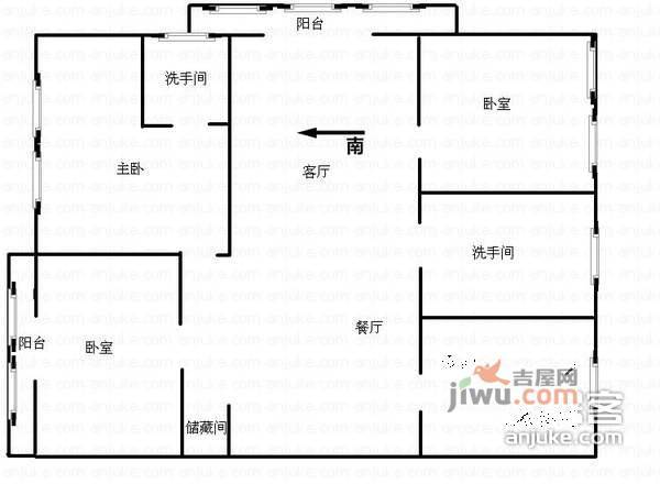 山水方舟3室2厅2卫136㎡户型图