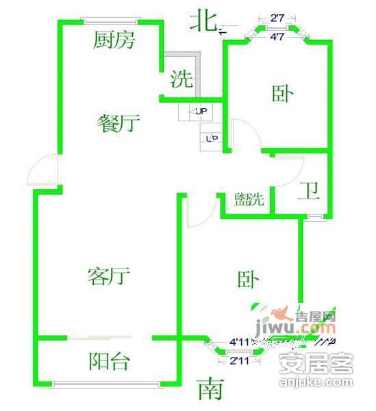 山水方舟4室2厅2卫户型图