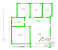 幸福美地3室2厅1卫110㎡户型图