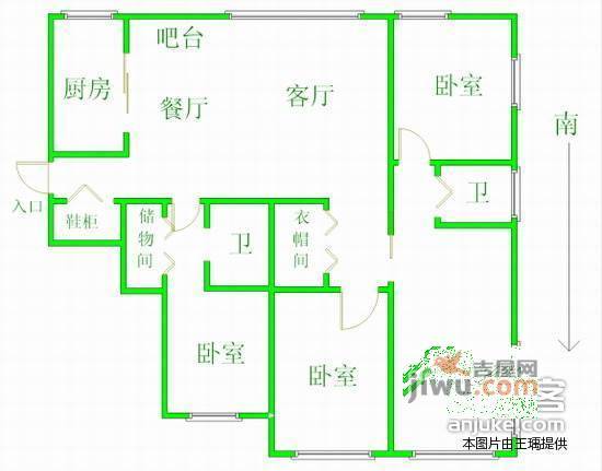 金盛曲水文华4室2厅2卫175㎡户型图