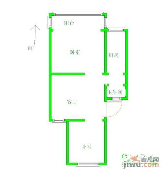 西方巷1室1厅1卫33㎡户型图