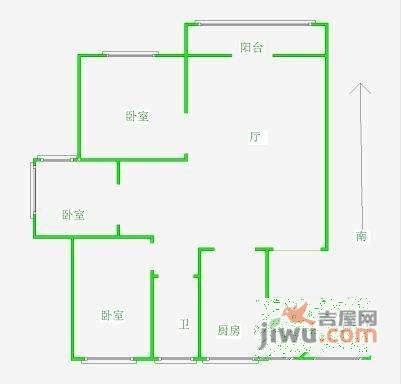 三金福邸3室2厅1卫户型图