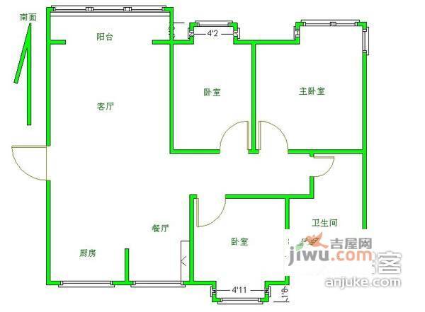 三金福邸3室2厅2卫户型图