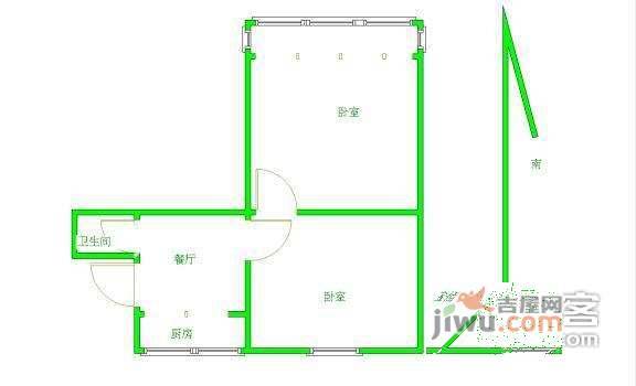 瑞金新村2室0厅1卫44㎡户型图