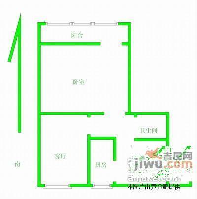 瑞金新村2室1厅1卫66㎡户型图