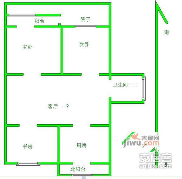 和燕花苑3室1厅1卫98㎡户型图