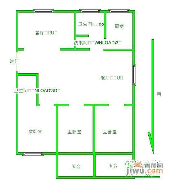 和燕花苑3室2厅2卫148㎡户型图