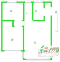 戴家巷小区2室1厅1卫54㎡户型图