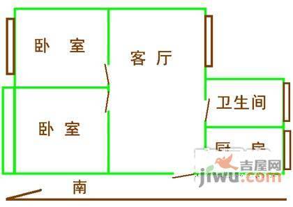 康华家园2室1厅1卫80㎡户型图