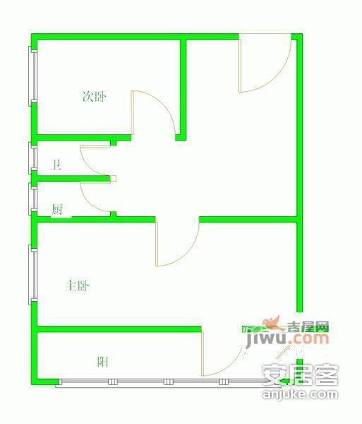 金川雅苑2室1厅1卫71㎡户型图