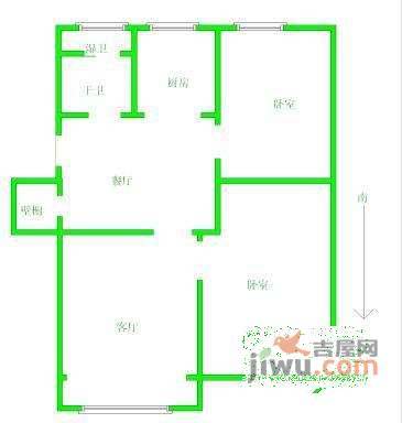 金川雅苑2室2厅1卫90㎡户型图