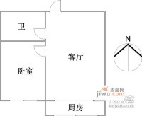 理工园1室1厅1卫48㎡户型图