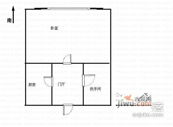 工薪小筑1室1厅1卫户型图