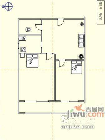 丽都花园2室1厅1卫83㎡户型图