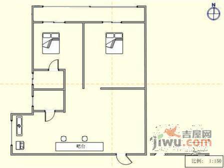 丽都花园2室1厅1卫83㎡户型图