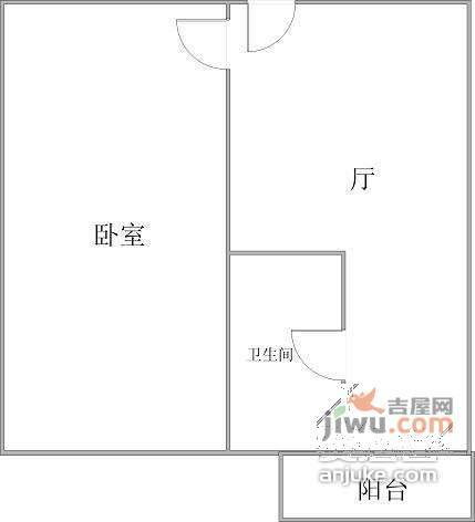 星苑小区1室1厅1卫50㎡户型图