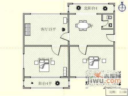 中山路散盘3室1厅1卫75㎡户型图