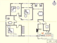 华南国际公寓3室2厅1卫115㎡户型图