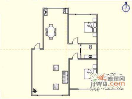 温馨花园2室2厅1卫户型图