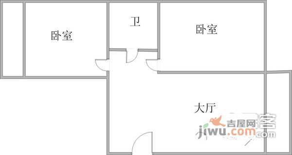 莱州街2室1厅1卫76㎡户型图