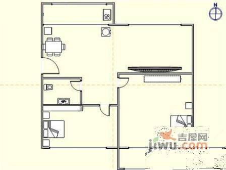 湾里小区2室1厅1卫82㎡户型图