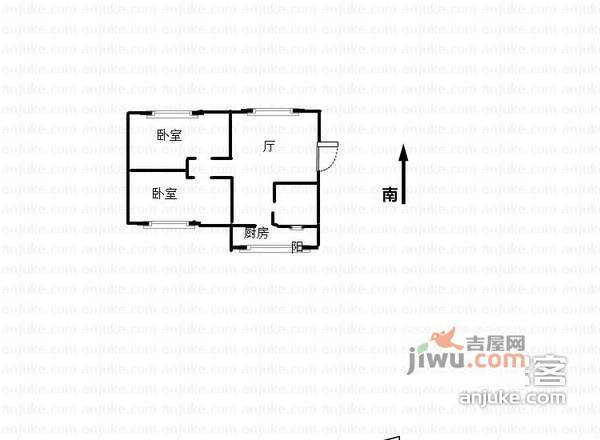 友好广场2室1厅1卫60㎡户型图