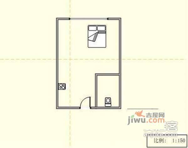 新财富公寓1室1厅1卫52㎡户型图