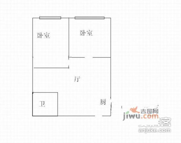 金域朝阳公寓2室1厅1卫户型图