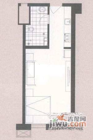 芝麻街散盘1室1厅1卫57㎡户型图