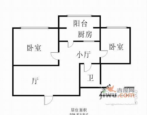 邮电公寓2室1厅1卫87㎡户型图