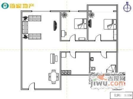 邮电公寓2室1厅1卫87㎡户型图