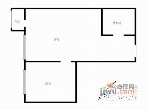 星海旺座1室1厅1卫88㎡户型图