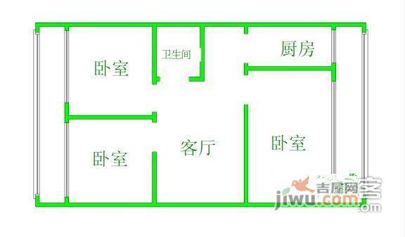 红凌小区3室1厅1卫86㎡户型图