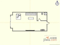 名仕国际1室0厅1卫55㎡户型图