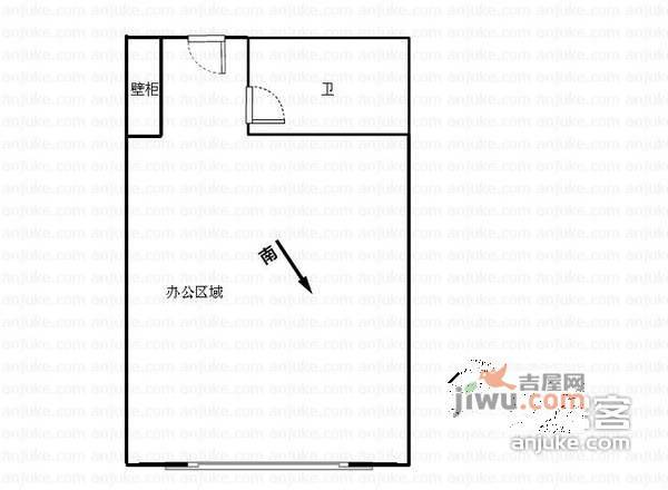 名仕国际1室0厅1卫55㎡户型图