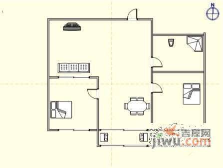 葵英街散盘2室2厅1卫125㎡户型图